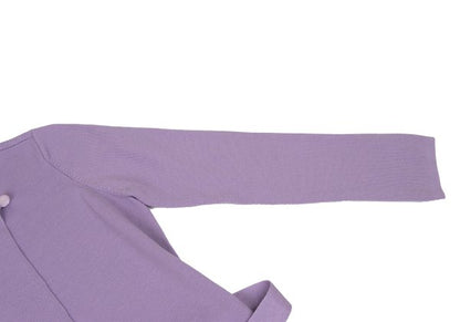 NARACAMICIE Blend Stand Collar Long Cardigan Purple Size 1