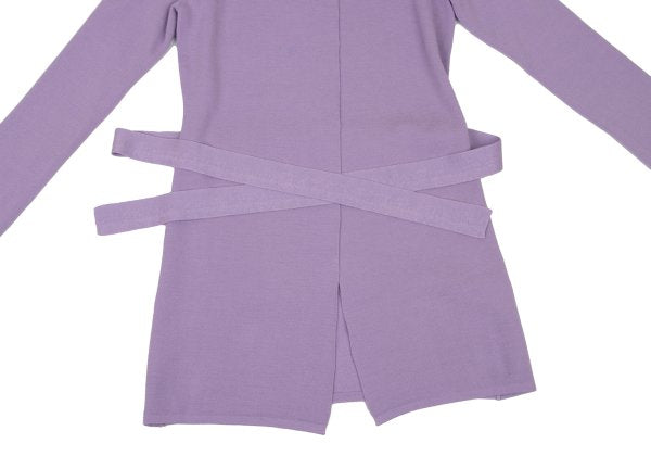 NARACAMICIE Blend Stand Collar Long Cardigan Purple Size 1