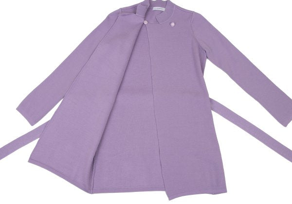 NARACAMICIE Blend Stand Collar Long Cardigan Purple Size 1