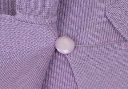 NARACAMICIE Blend Stand Collar Long Cardigan Purple Size 1