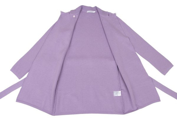 NARACAMICIE Blend Stand Collar Long Cardigan Purple Size 1
