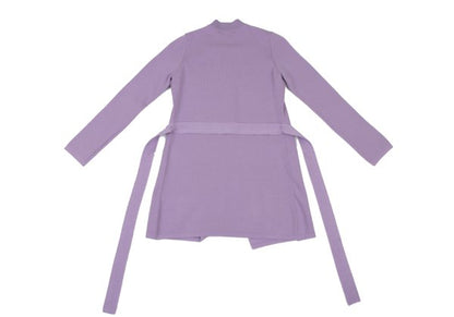 NARACAMICIE Blend Stand Collar Long Cardigan Purple Size 1