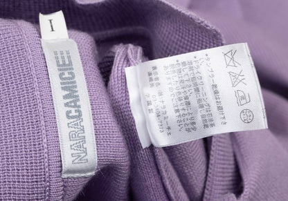 NARACAMICIE Blend Stand Collar Long Cardigan Purple Size 1