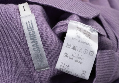 NARACAMICIE Blend Stand Collar Long Cardigan Purple Size 1