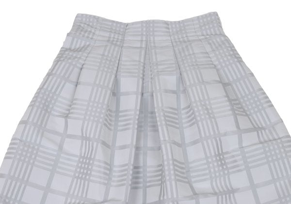 NARACAMICIE Graph Check Pleated Skirt Silver Size 2