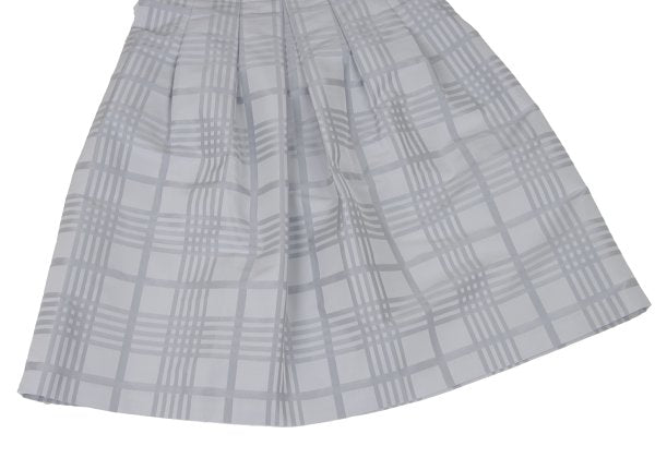 NARACAMICIE Graph Check Pleated Skirt Silver Size 2