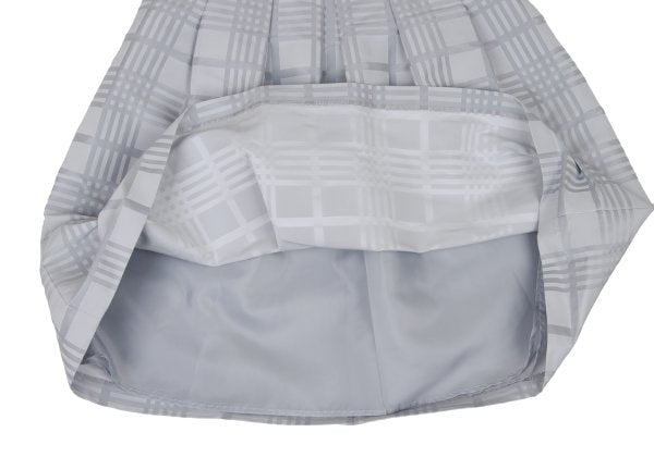 NARACAMICIE Graph Check Pleated Skirt Silver Size 2