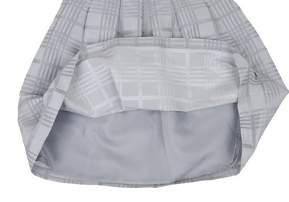 NARACAMICIE Graph Check Pleated Skirt Silver Size 2