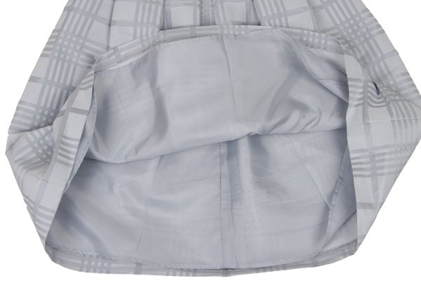 NARACAMICIE Graph Check Pleated Skirt Silver Size 2