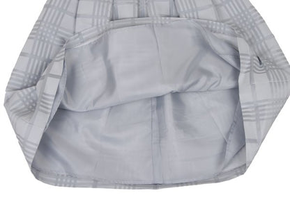 NARACAMICIE Graph Check Pleated Skirt Silver Size 2