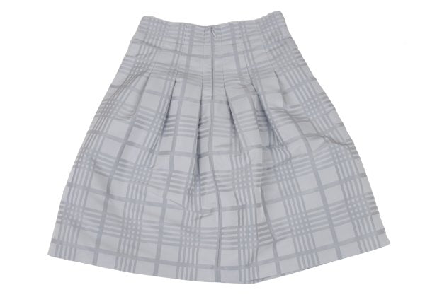 NARACAMICIE Graph Check Pleated Skirt Silver Size 2