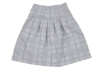NARACAMICIE Graph Check Pleated Skirt Silver Size 2