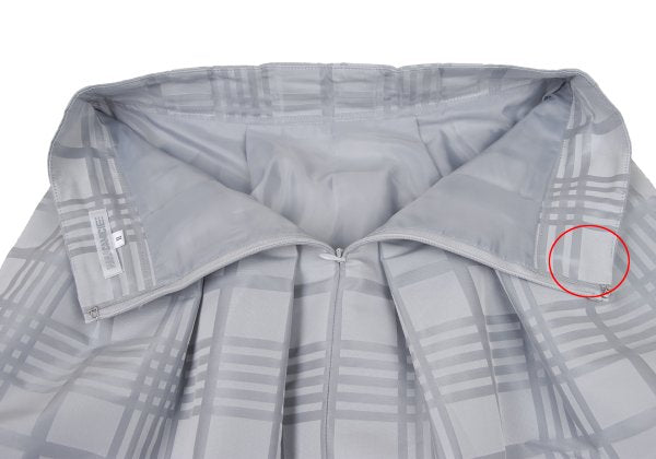 NARACAMICIE Graph Check Pleated Skirt Silver Size 2