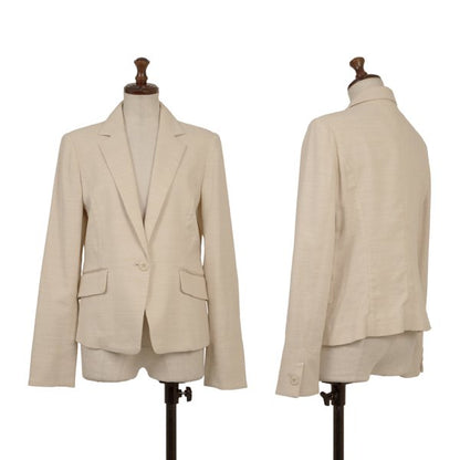 NARACAMICIE Lame Cotton Blend Tailored Blazer Beige Size 2