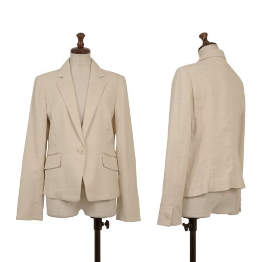 NARACAMICIE Lame Cotton Blend Tailored Blazer Beige Size 2