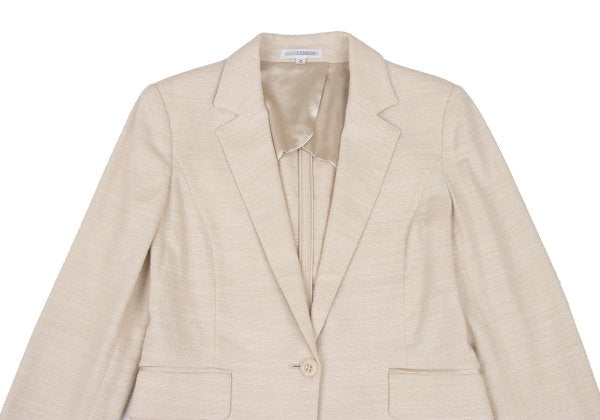 NARACAMICIE Lame Cotton Blend Tailored Blazer Beige Size 2