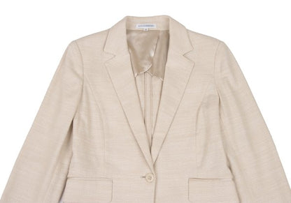 NARACAMICIE Lame Cotton Blend Tailored Blazer Beige Size 2