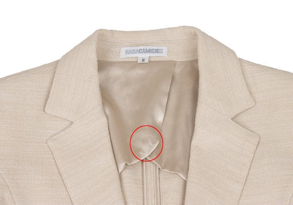 NARACAMICIE Lame Cotton Blend Tailored Blazer Beige Size 2