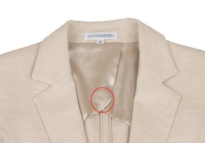 NARACAMICIE Lame Cotton Blend Tailored Blazer Beige Size 2