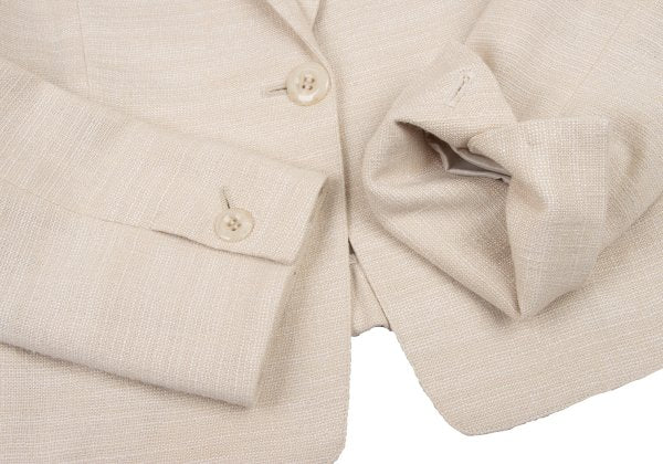 NARACAMICIE Lame Cotton Blend Tailored Blazer Beige Size 2