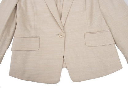 NARACAMICIE Lame Cotton Blend Tailored Blazer Beige Size 2