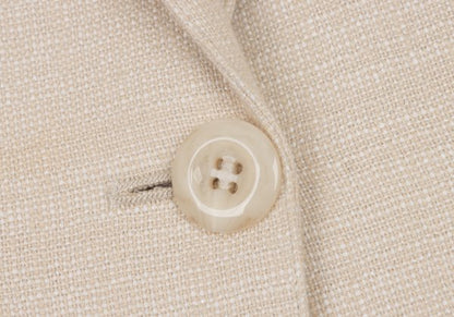 NARACAMICIE Lame Cotton Blend Tailored Blazer Beige Size 2