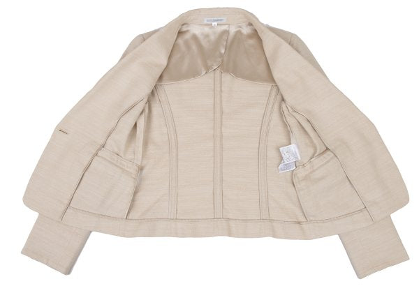 NARACAMICIE Lame Cotton Blend Tailored Blazer Beige Size 2