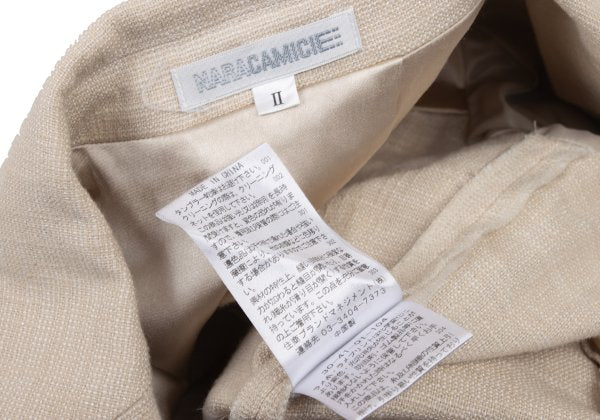 NARACAMICIE Lame Cotton Blend Tailored Blazer Beige Size 2