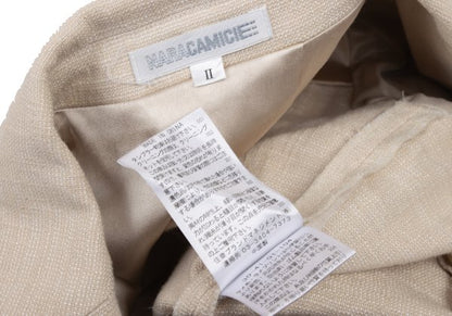 NARACAMICIE Lame Cotton Blend Tailored Blazer Beige Size 2