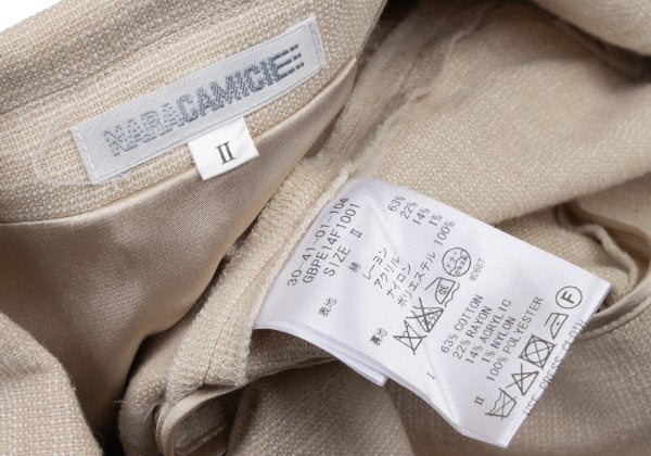 NARACAMICIE Lame Cotton Blend Tailored Blazer Beige Size 2