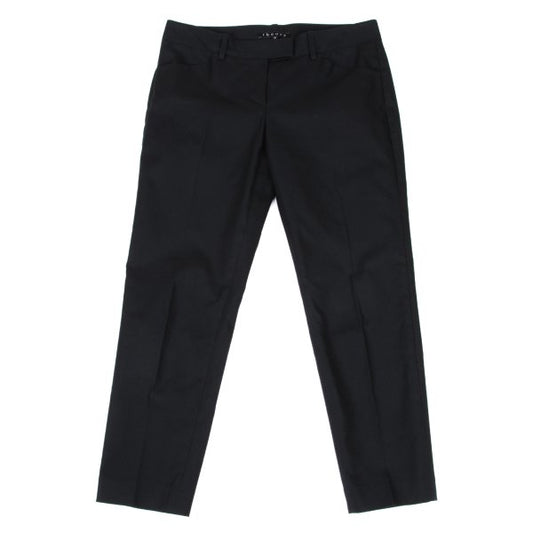 Theory Stretch Cotton Center Pleat Pants Black Size 2