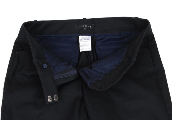 Theory Stretch Cotton Center Pleat Pants Black Size 2