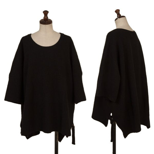 RISMAT by Y's Wool Side Belt Oversize Sweater Black Size 2