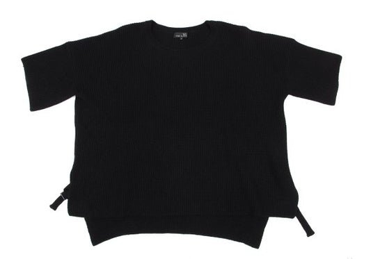 RISMAT by Y's Wool Side Belt Oversize Sweater Black Size 2