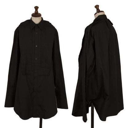 Yohji Yamamoto FEMME Pleated Cotton Long Shirt Black Size 2