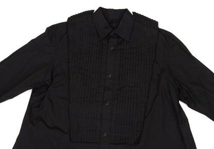 Yohji Yamamoto FEMME Pleated Cotton Long Shirt Black Size 2