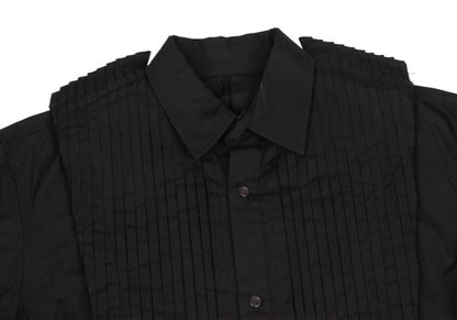 Yohji Yamamoto FEMME Pleated Cotton Long Shirt Black Size 2