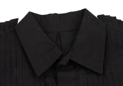 Yohji Yamamoto FEMME Pleated Cotton Long Shirt Black Size 2