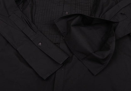 Yohji Yamamoto FEMME Pleated Cotton Long Shirt Black Size 2