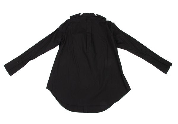 Yohji Yamamoto FEMME Pleated Cotton Long Shirt Black Size 2