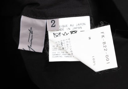 Yohji Yamamoto FEMME Pleated Cotton Long Shirt Black Size 2
