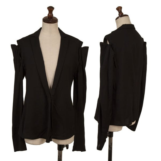 Yohji Yamamoto NOIR Wool Rayon Open Jacket Black Size 2