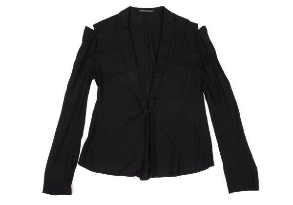 Yohji Yamamoto NOIR Wool Rayon Open Jacket Black Size 2