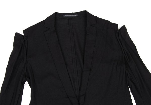 Yohji Yamamoto NOIR Wool Rayon Open Jacket Black Size 2