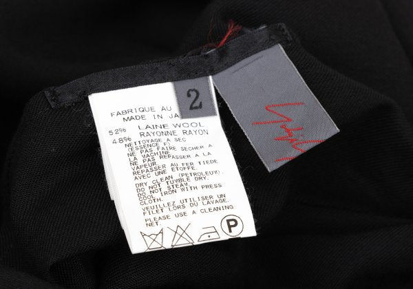 Yohji Yamamoto NOIR Wool Rayon Open Jacket Black Size 2