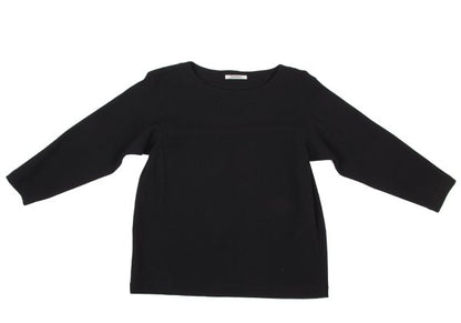 Plantation Wool Boat Neck Long Sleeve Top Black Size M