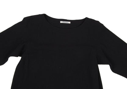 Plantation Wool Boat Neck Long Sleeve Top Black Size M