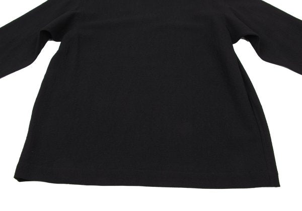 Plantation Wool Boat Neck Long Sleeve Top Black Size M