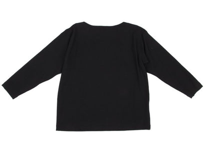 Plantation Wool Boat Neck Long Sleeve Top Black Size M