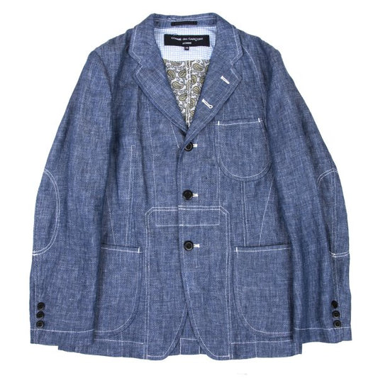 COMME des GARCONS HOMME Blue Linen Stitch Jacket Size XS